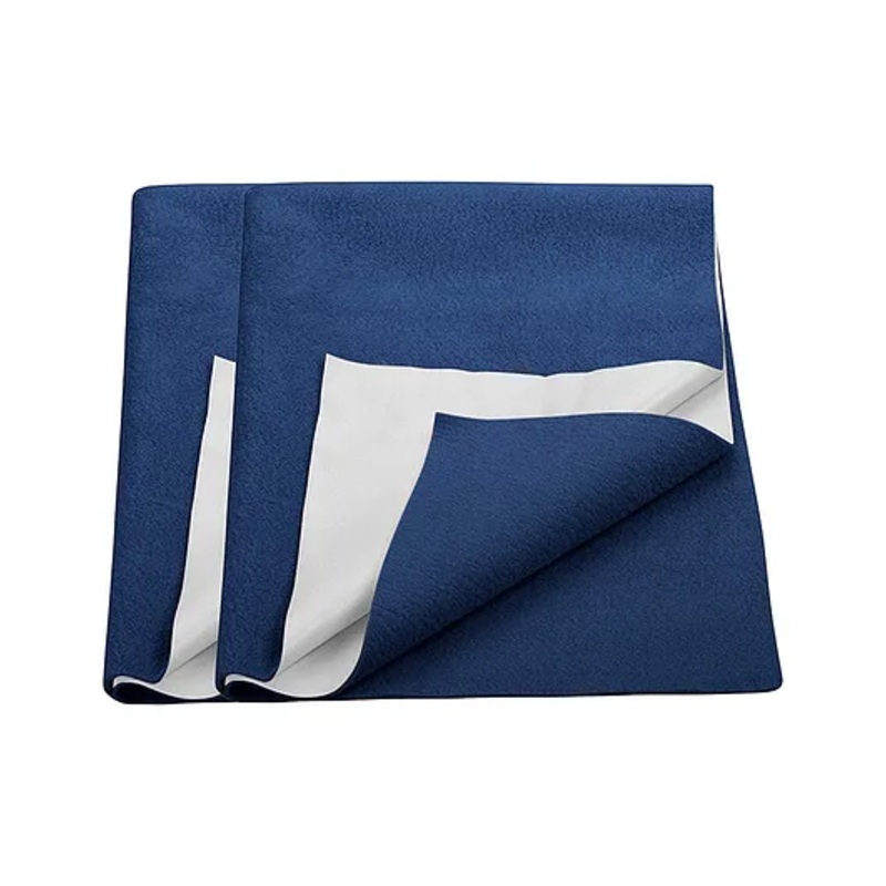 Trance Home Linen Supersoft Soft Extra Absorbent Water Proof Baby Dry Sheet for Kids- Medium Pack of 2 – Navy Blue