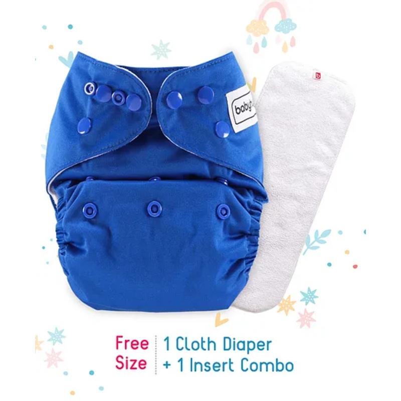 Babyhug Free Size Reusable Cloth Nappies With Insert – Navy