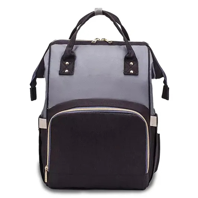 Chinmay Kids Large Capacity Diaper Backpack with Insulated Bottle Storage –  Black & Grey