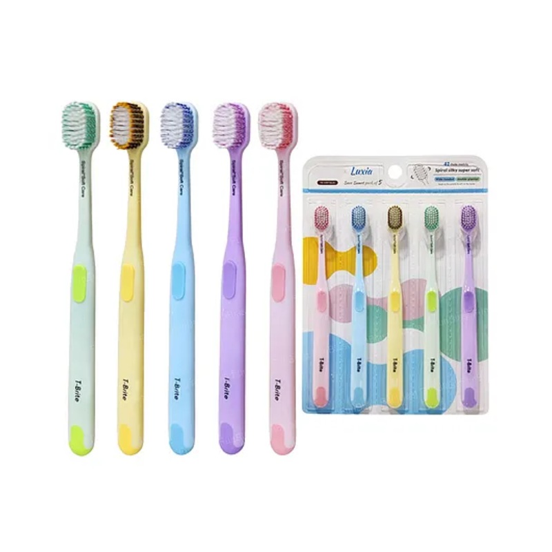 FunBlast Spiral Silky Soft Bristles Tooth Brush Set  Pack of 5 Multicolor