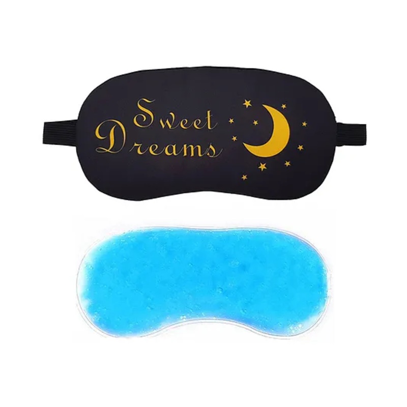 Jenna Sweet Dream Black Printed Sleeping Eye Mask With Cooling Gel – Navy Blue