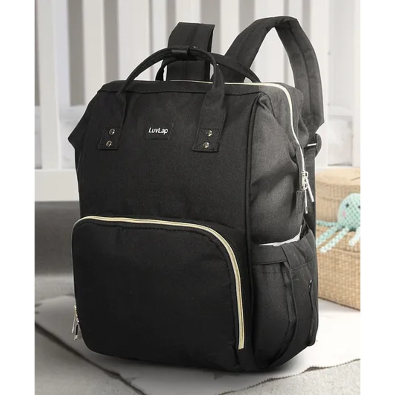 LuvLap Lily Travel Multifunctional Waterproof Diaper Bag-Backpack Cum Tote bag (Black)