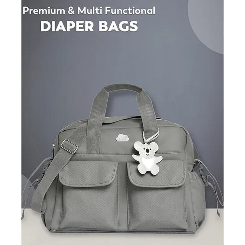Mi Arcus Diaper Bag with Diaper Changing Sheet & Two Wet Bags for Multipurpose Travel for Mom and Dad- Grey