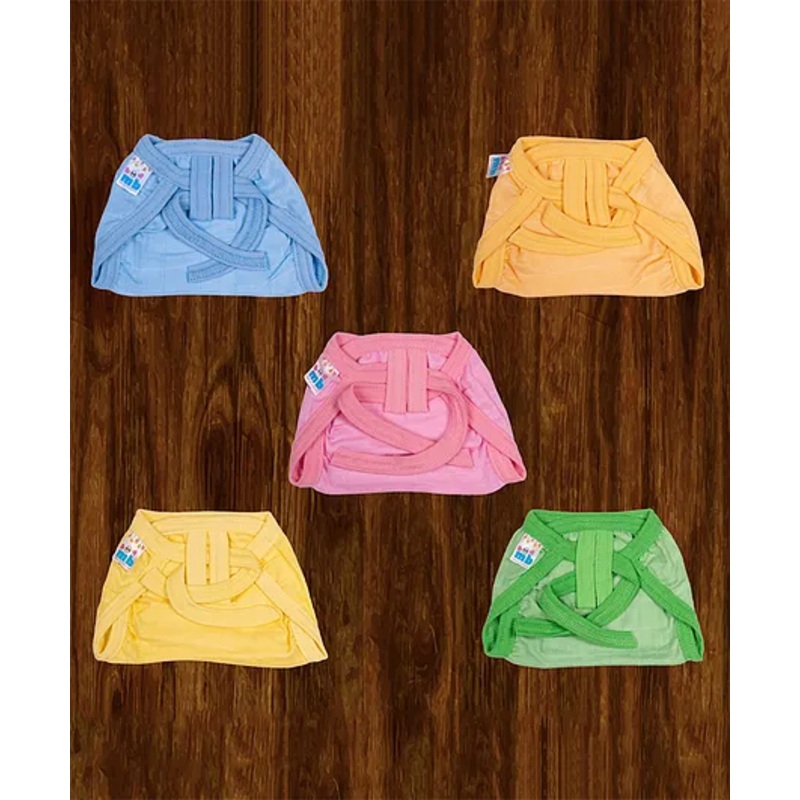 Mittenbooty Muslin Colored Nappies Pack of 5 Newborn