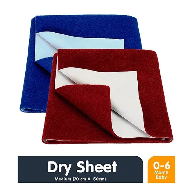 Moms Home Kids Solid Waterproof Protector Dry Sheet Pack Of 2 – Navy Maroon