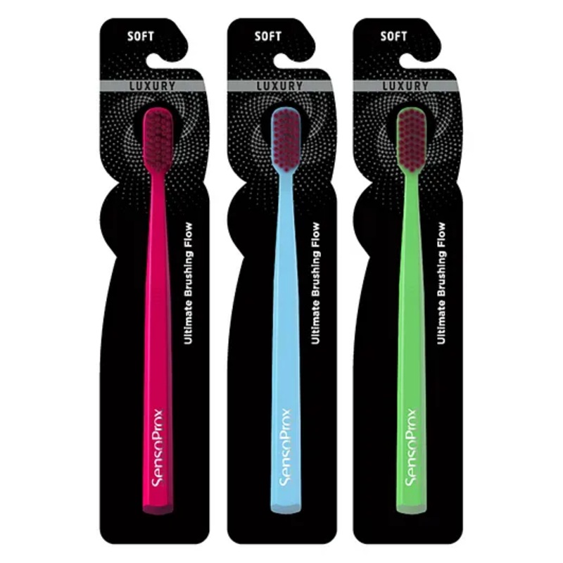 SensoProx Ultra Smooth Toothbrush Pack of 3 – Pink & Blue & Green