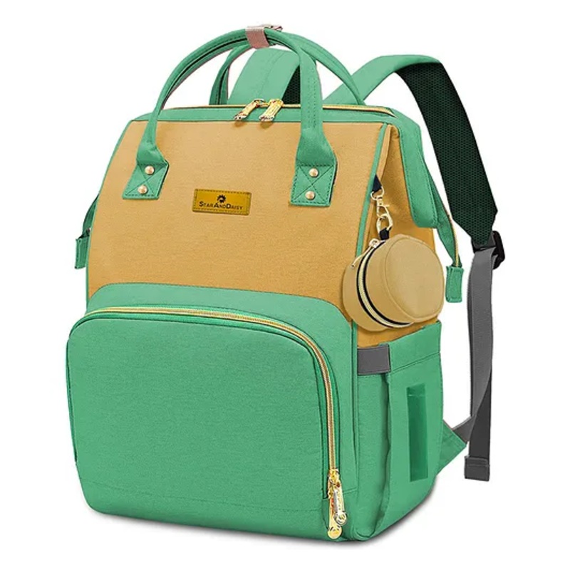 StarAndDaisy Baby Bag for Mother Bag with Multi Compartments, Insulated Bottle Pockets, Waterproof, 24L Capacity, Mint
