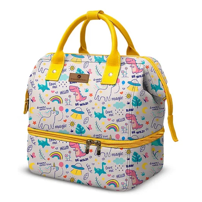 StarAndDaisy Bag for Mothers, Newborn Baby Diaper Bags with Multiple Pockets, Back Opening, Waterproof Pocket, LittleNest-Unicorn Print