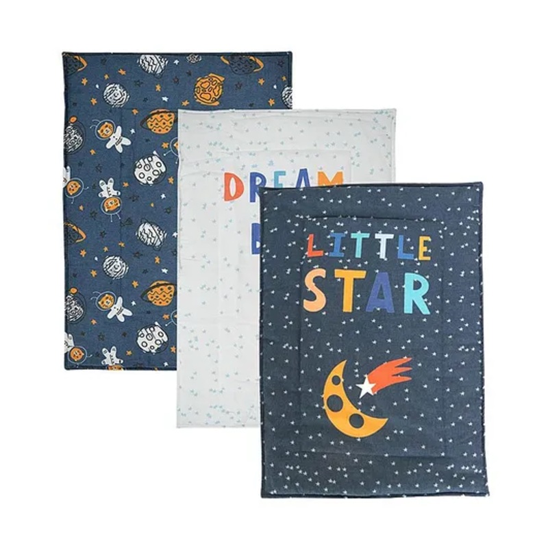 TIDY SLEEP Diaper Changing Mat Bed Protector with Foam Little Star Print Pack of 3 – Blue