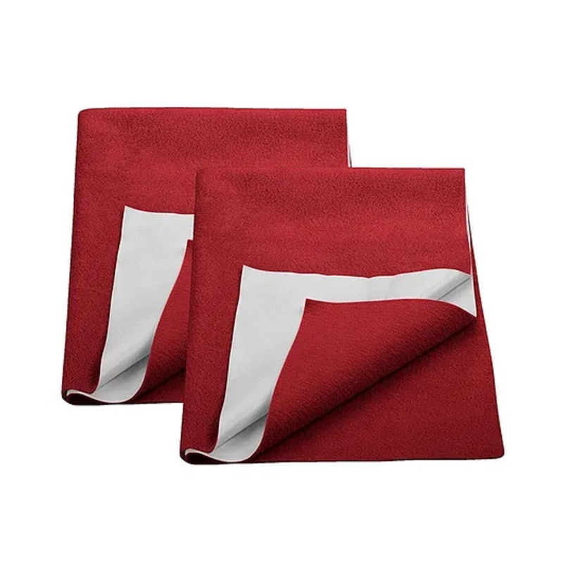 Trance Home Linen Supersoft Soft Extra Absorbent Water Proof Baby Dry Sheet for Kids- Medium Pack of 2 – Maroon