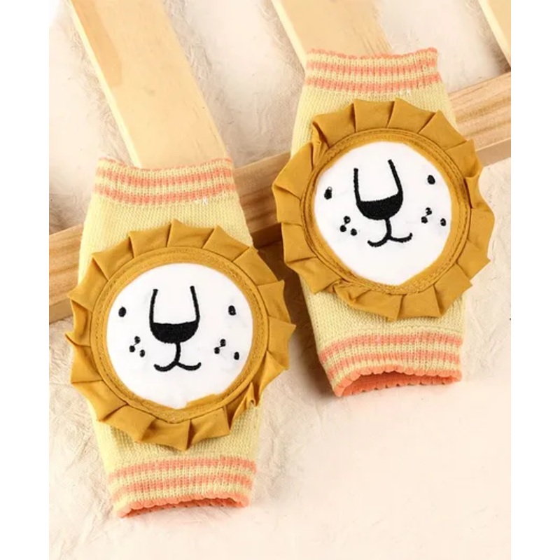 Baby Elbow & Knee Pads Lion Applique – Yellow