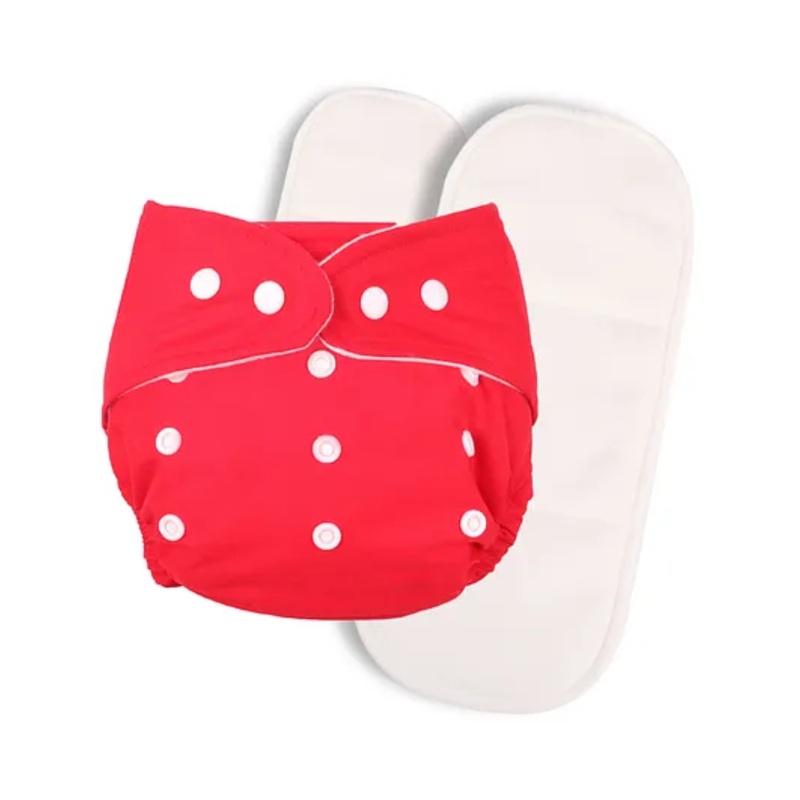 Deedry Cloth Diapers Reusable With 2 Insert – Red