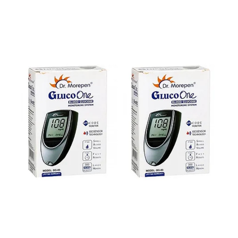 Dr. Morepen BG-03 Gluco One Glucometer-Pack of 2 ( Only Glucometer no Test Strips)