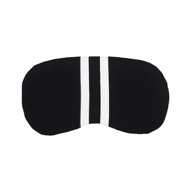 Jenna White Line Black Printed Sleeping Eye Mask