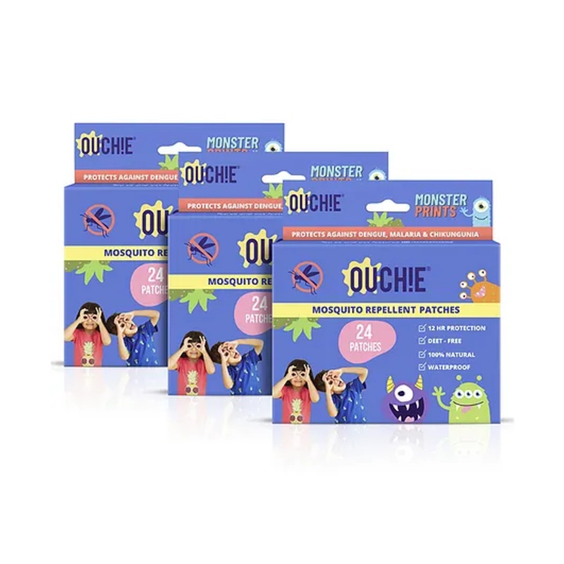 Ouchie Monster Print Mosquito Repellent Patches Multicolor – 72 Pieces