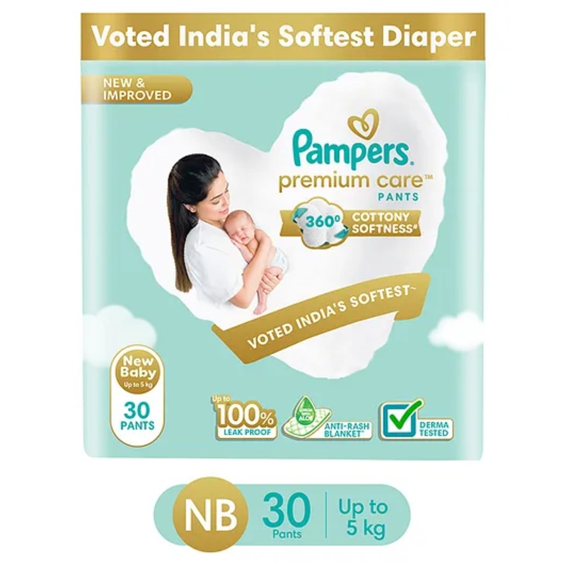 Pampers Premium Care Pants Style Baby Diapers New Born – 30 Pieces
