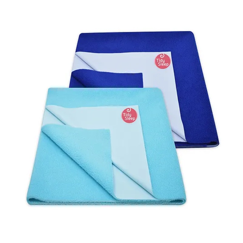 TIDY SLEEP Ultra Absorbent Baby Dry Sheets & Bed Protector Medium Pack of 2 – Royal Blue
