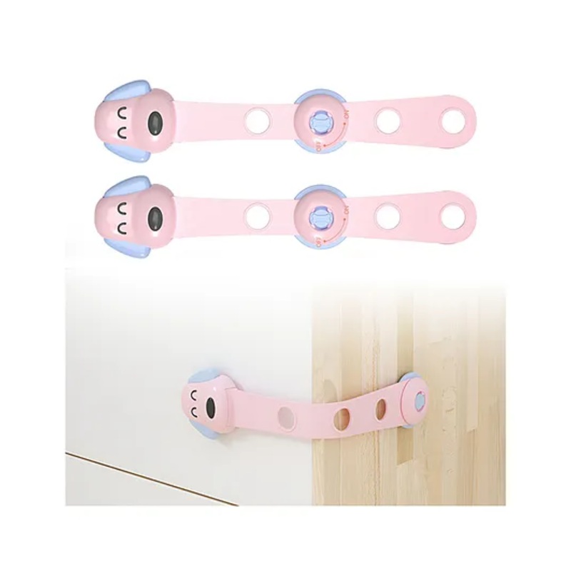 Bembika Child Safety Lock For Fridge, Drawers, Cupboard, Cabinet, Window Safety Puppy Design Pink – 2 Pcs