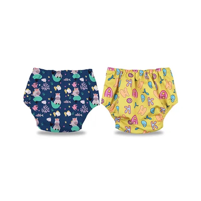 Chinmay Kids Baby Swim Diaper Waterproof Reusable Leakproof Adjustable Infant Pool Pant Boys And Girls Swim Diaper- Blue Yellow