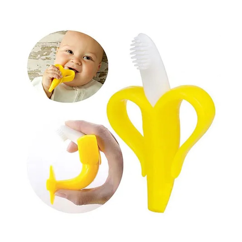 Fantasy India Silicone Banana Shaped Teething Toothbrush – Yellow