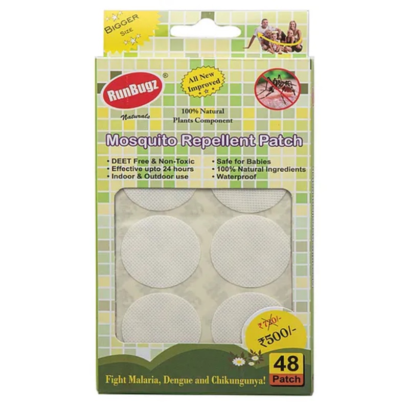 Runbugz Mosquito Repellent Patches – Plain (48) – White