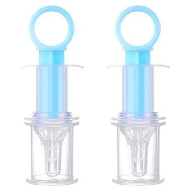 Safe-O-Kid Baby Medicine Droppers (Set of 2)  Soft Silicone with Pacifier Lid  Assorted