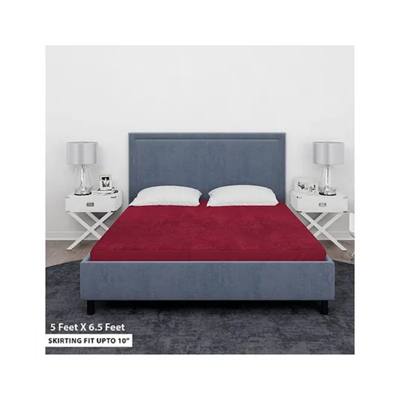 Sassoon Elastic Strap Queen Size Waterproof Mattress Cover – Maroon