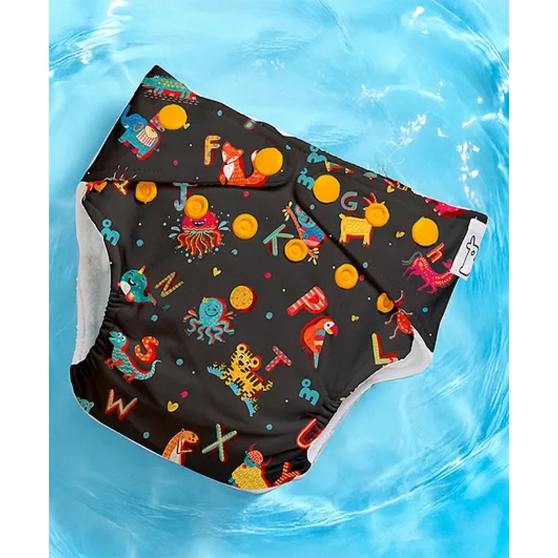 SuperBottoms Swimming Diapers for Babies & Toddlers – Washable, Reusable & Adjustable Swim Diapers | A for Animal