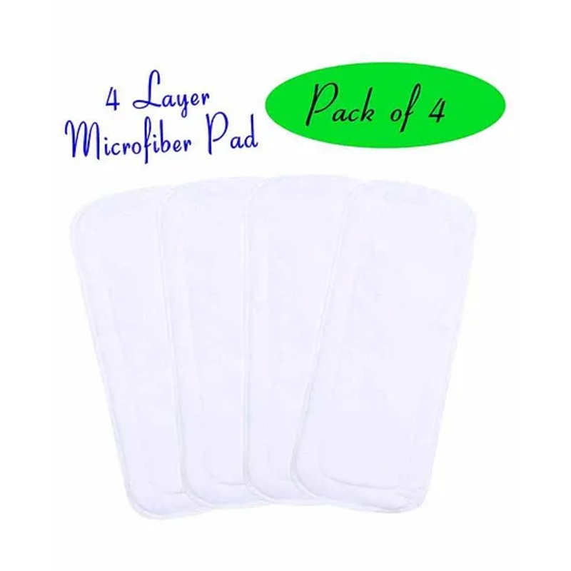 The Little Lookers 4 Layer Microfiber Insert For Reusable Diapers Pack Of 4 – White