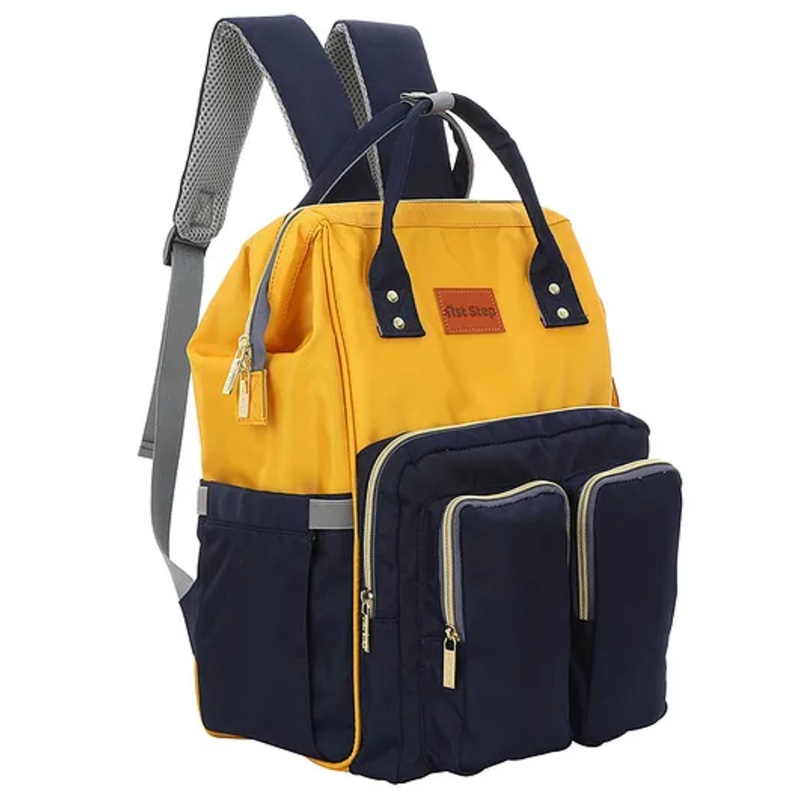 1st Step Smart And Multi-Functional Diaper Bag Backpack Diaper Bag (Yellow, Black)