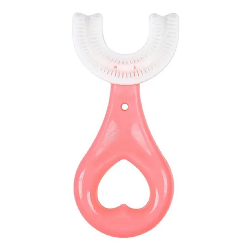 Basics Kids U Shaped Toothbrush Super Soft Bristles -Pink