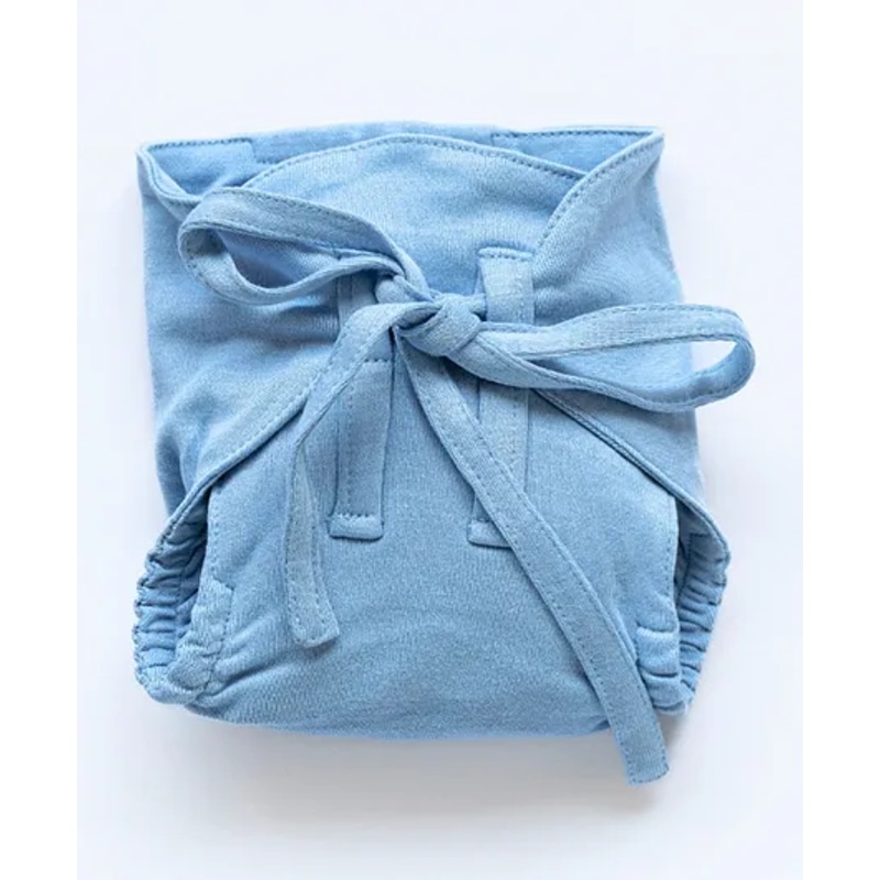 Cocoon Care Unisex Bamboo knitted Fabric Blue cloth nappy with extra padding for Baby 0 to 6 Months