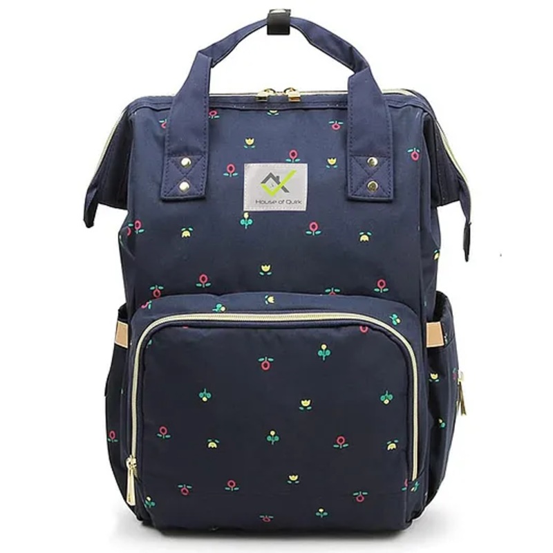 House of Quirk Diaper Bag Maternity Backpack Baby Girl Boy Diaper Bag for Dad Mom Pad Pacifier Case Unisex Large Diaper Bag for Travel – Dark Blue