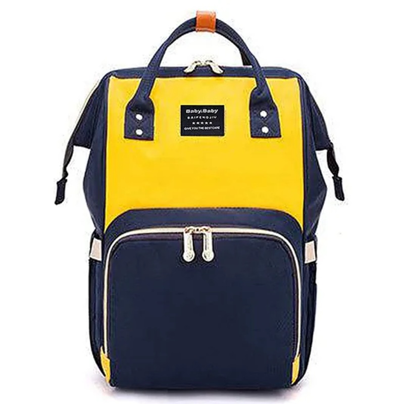 House of Quirk  Diaper Bag Maternity Backpack –  Dark  Blue & Yellow