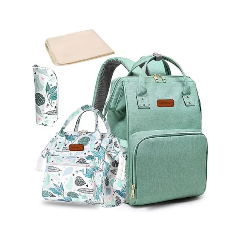 Motherly Everyday Combo Diaper Bag for Mothers for Travel Includes Accessories Maternity Bag for Newborn Baby Baby Bag for Mother(Light Green)