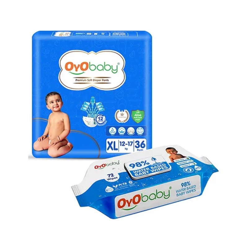 OYO BABY Diapers | Long Lasting Dry Night & Comfortable Sleep Style Diaper Pants, 36 Count  (Combo Pack)