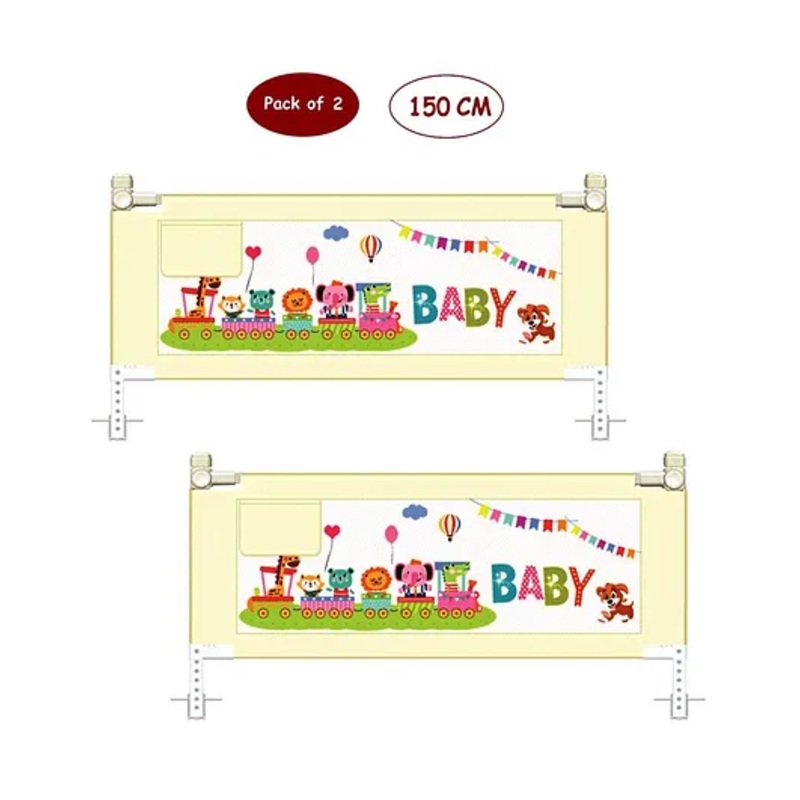 Syga 2 Pieces Baby Bed Rail 1.5 Meters – Cream
