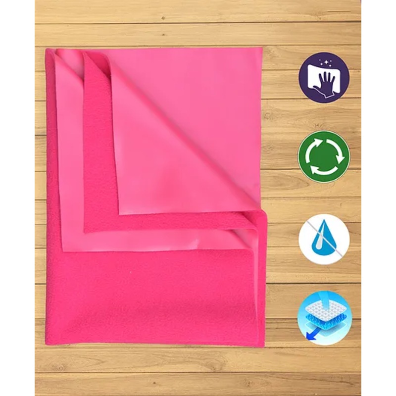 THE LITTLE LOOKERS Quicky Dry Sheets Massage Mats Water Proof Bed Protector Crib Sheets for Baby Large Pack of 2  – Dark PInk
