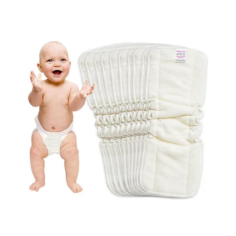 Bembika 5 Layer Bamboo Terry Nappy Inserts Pack of 10 – White
