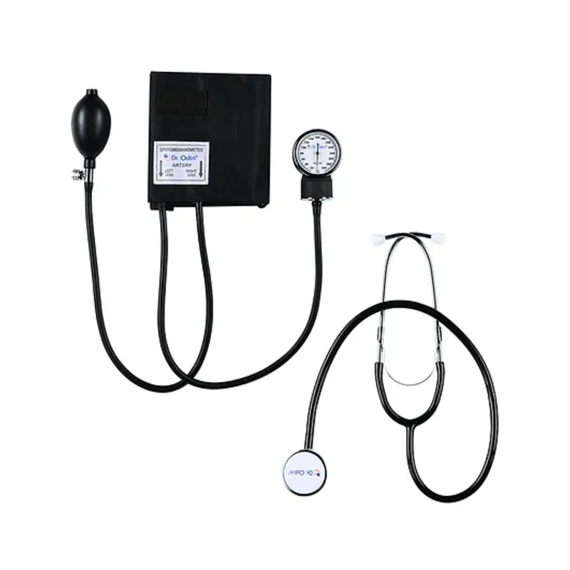 Dr. Odin OAS102 Aneroid Sphygmomanometer With Stethoscope for Doctors and Medical Students (Black)