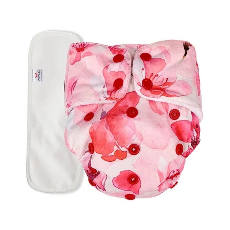 Mylo Baby Freesize Adjustable Cloth Diapers with 1 Free Insert Oeko Tex Certified – Cherry Blossom