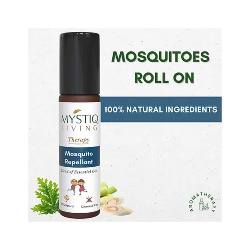 Mystiq Living Mosquito Repellant Roll On (Fabric Roll On) for Baby Kids Adult Chemical free & Herbal Mosquito repellants roll on -10 ml