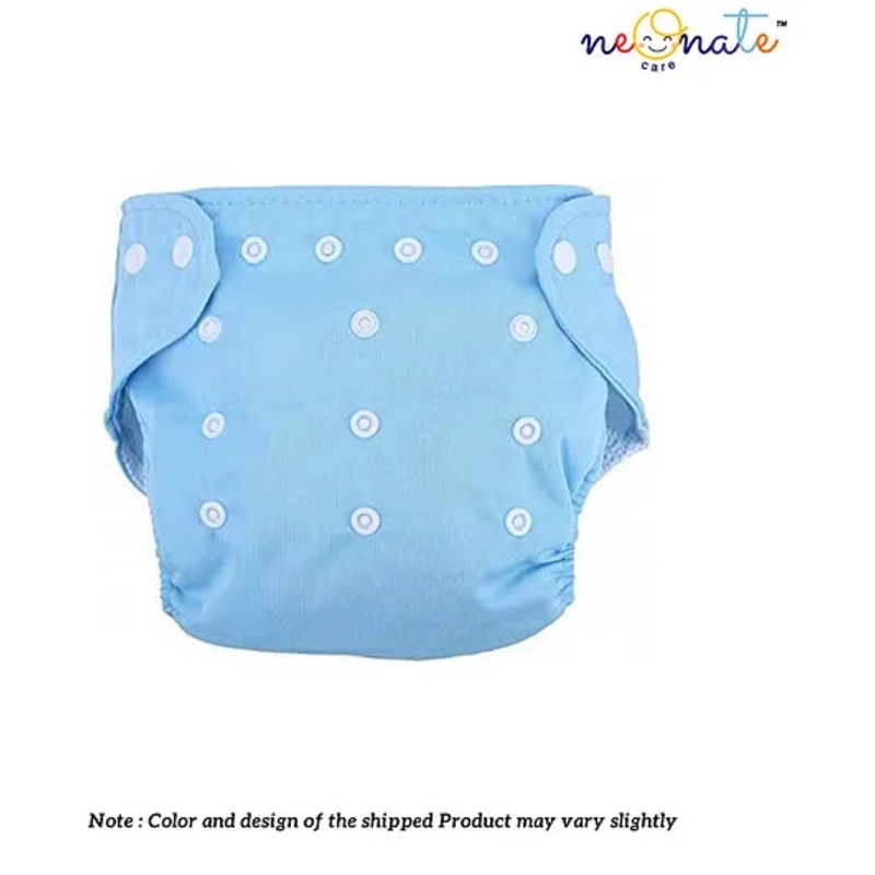NeonateCare Pack of 1 Pocket Button Style Baby Reusable Cloth Diaper Winter Autumn Special Adjustable With 3 Bamboo Charcoal Inserts Pad – Multicolor