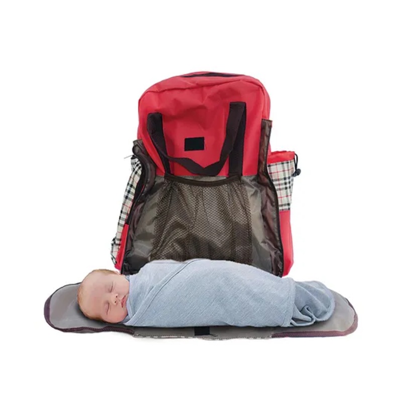 POLKA TOTS Diaper Bags for Mothers | Maternity Waterproof Handbags for Travel I Nappy Tote 3 Way Backpacks for Mom – Red