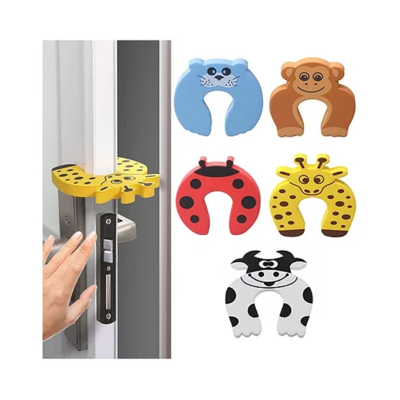Syga Animal Shapped Foam Door Stopper Multicolor – Pack of 5