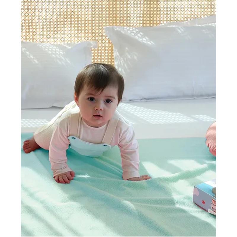 TIDY SLEEP Waterproof Baby Bed Protector Dry Sheet For New Born Babies- Ocean Blue (Medium)