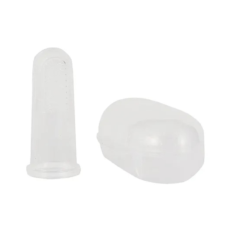Adore Baby Fingerbrush with Hygiene Storage Care Food Grade Silicone – White
