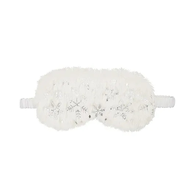 Jenna Fur Silk Snow Cute Sleeping Eye Mask With Cooling Gel – White