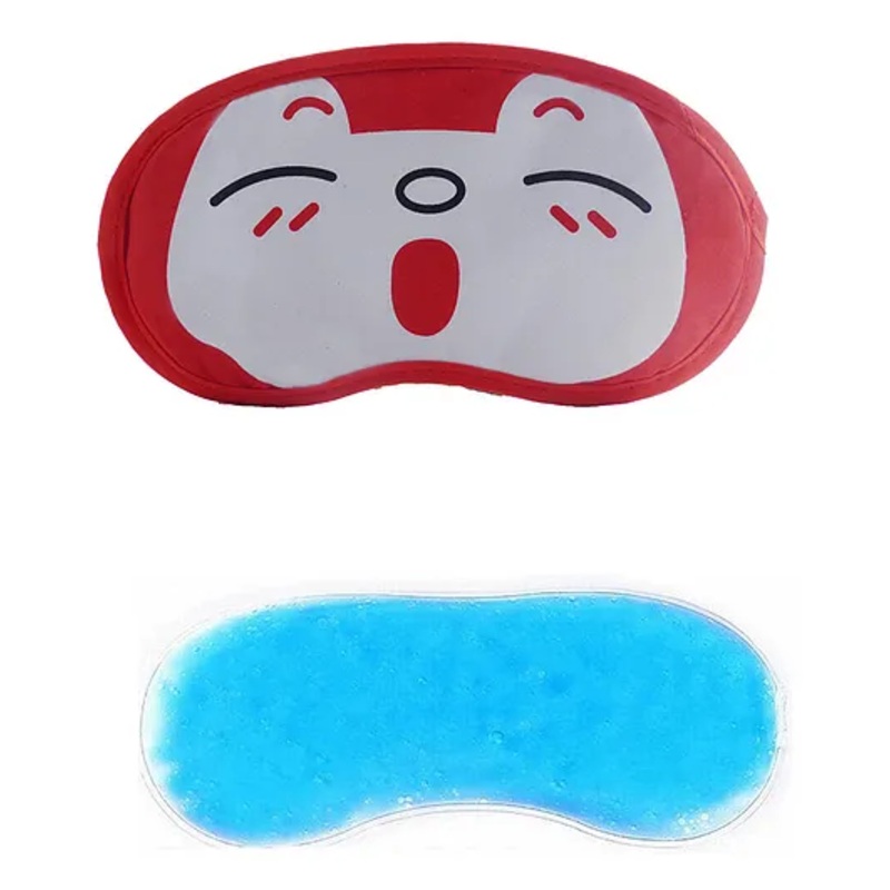 Jenna Red Sleepy Eye Printed Sleeping Eye Mask With Cooling Gel