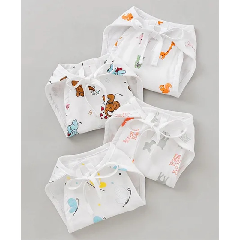 The Boo Boo Club Extra Soft Organic Cotton Muslin Nappies Small Pack Of 4 – White